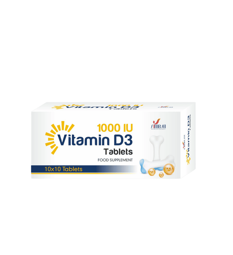 Vitamin D3 1000 IU Tablets (10×10 Tablets)