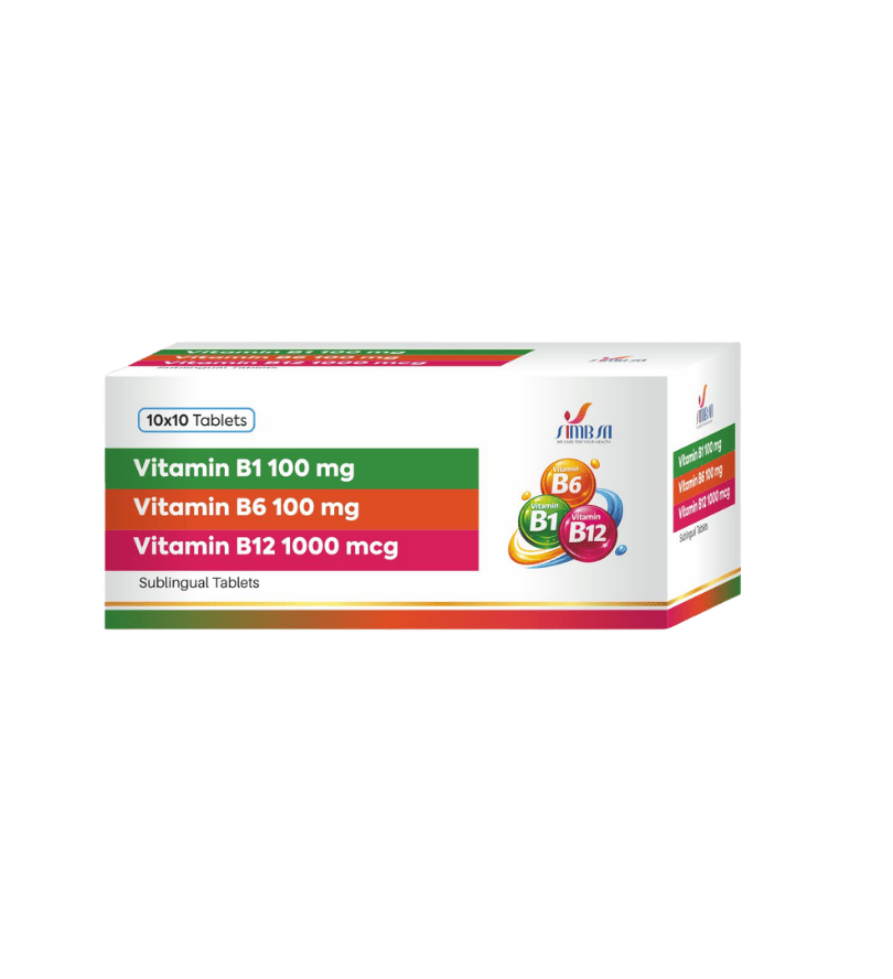 Vitamin B1, B6 & B12 Sublingual Tablets (10×10 Tablets)