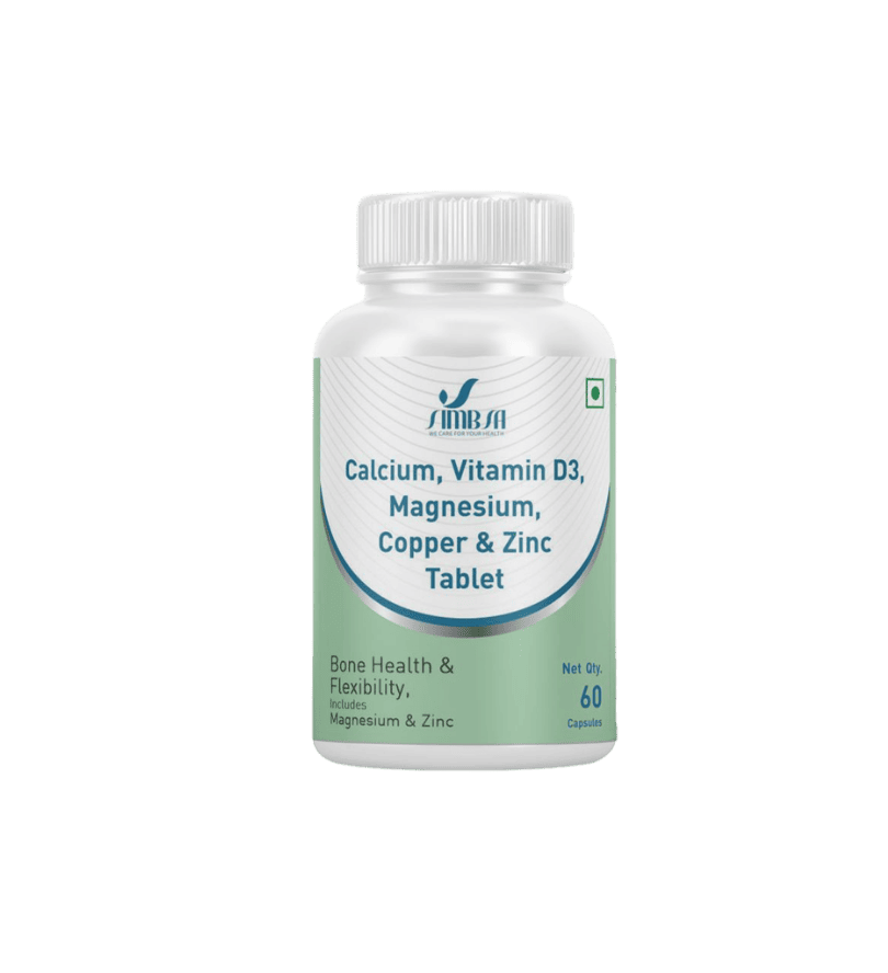 Calcium, Vitamin D3, Magnesium, Copper & Zinc Tablets (60 Capsules)
