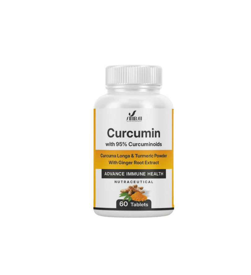 Curcumin Tablets with 95% Curcuminoids, Turmeric & Ginger Root Extract