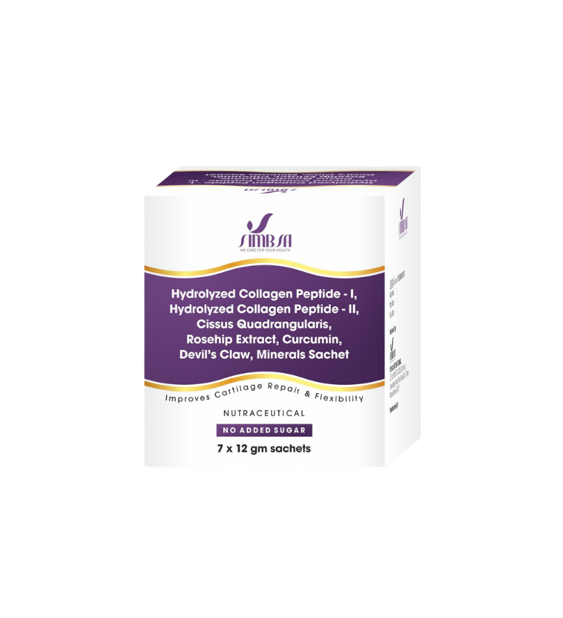 Hydrolyzed Collagen Peptide I & II, Cissus Quadrangularis, Rosehip Extract, Curcumin, Devil’s Claw & Minerals Sachet
