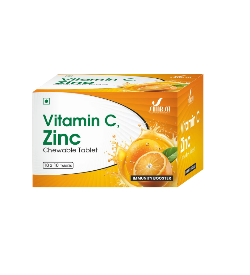 Vitamin C & Zinc Chewable Tablets (10×10 Tablets)