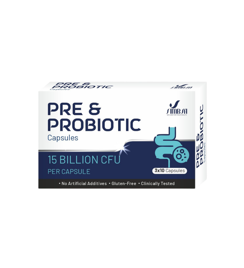 Pre & Probiotic Capsules – 15 Billion CFU Digestive Support Formula