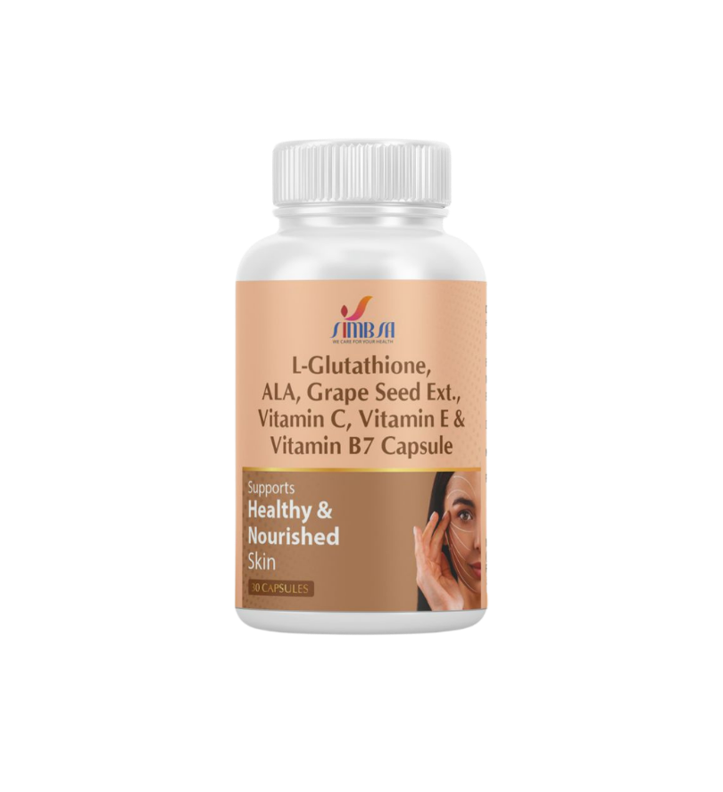 L-Glutathione, ALA, Grape Seed Extract, Vitamin C, Vitamin E & Vitamin B7 Capsules