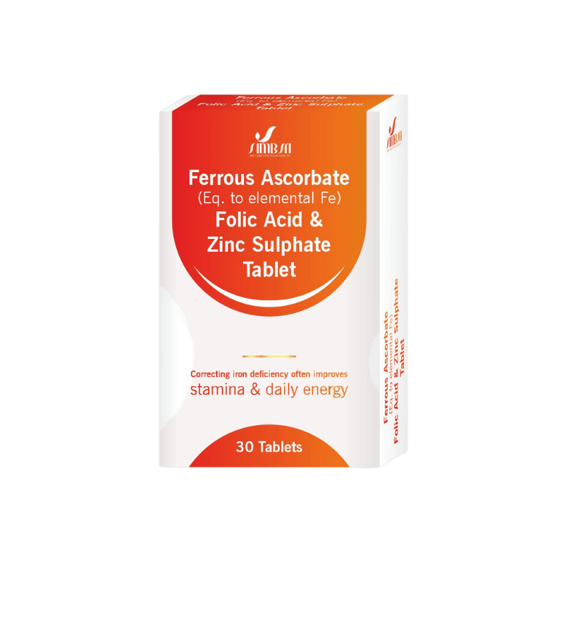 Ferrous Ascorbate, Folic Acid & Zinc Sulphate Tablet