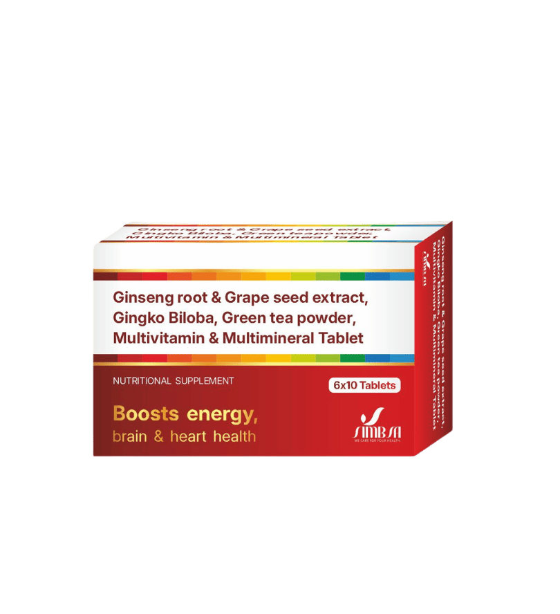 Ginseng Root & Grape Seed Extract, Gingko Biloba, Green Tea Powder, Multivitamin & Multimineral Tablet